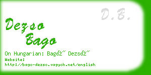 dezso bago business card